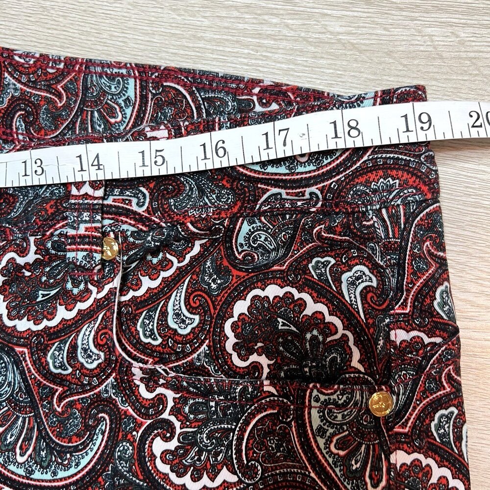 IMAN - Burgundy Paisley Jeans Women's Size 16 Petite Bootcut - Picture 8 of 11